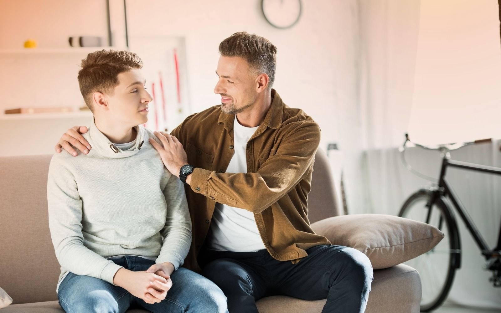 Father and Son Connecting