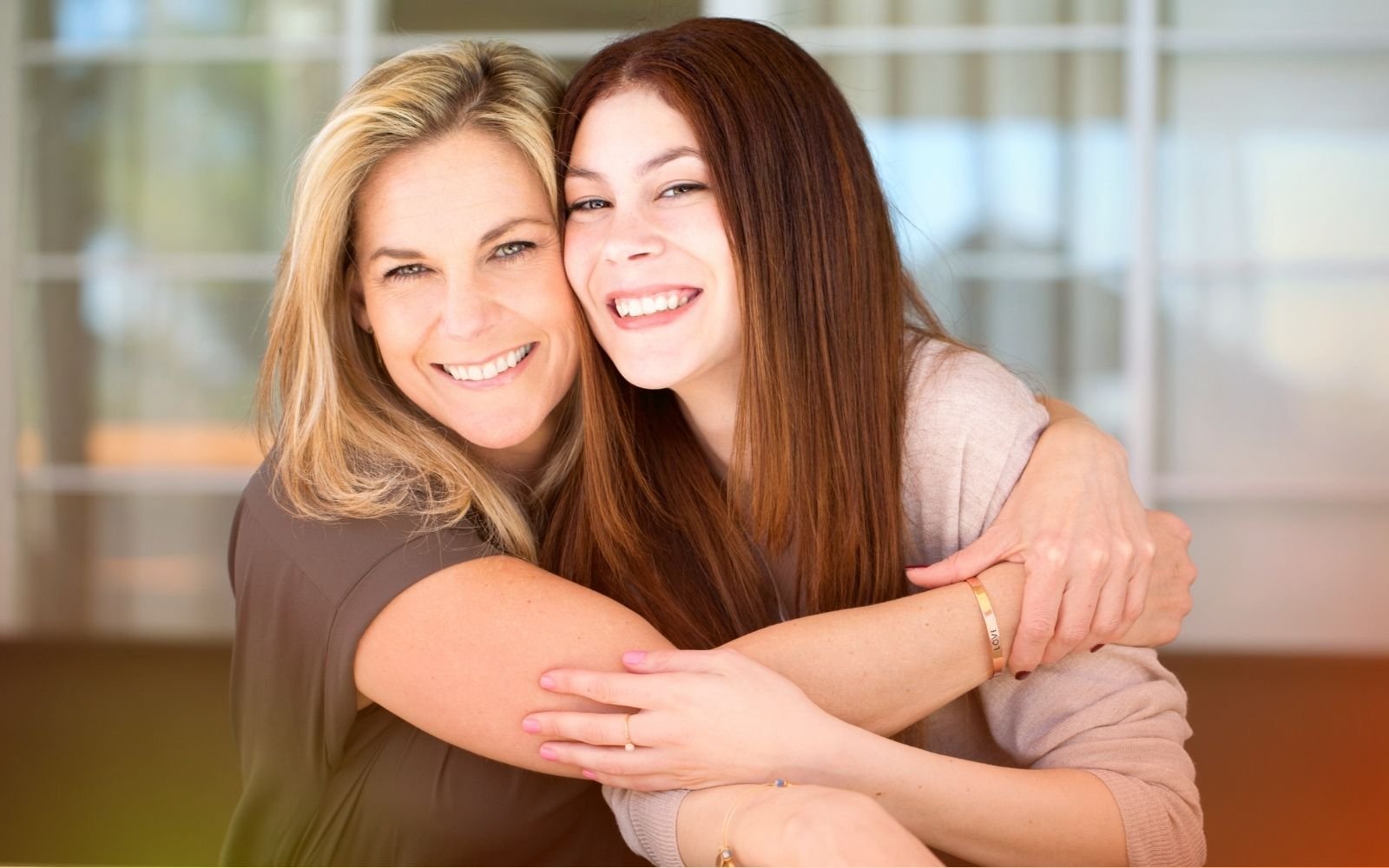 Mom and Teen Hugging